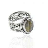 Natural Labradorite Gemstone Ring 925 Sterling Silver Wholesale Silver Ring Jewellery