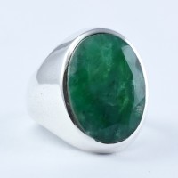 Fine Bezel Setting Dyed Emerald Ring 925 Sterling Silver Engagement Ring Promises Ring Women Fashion Jewelry